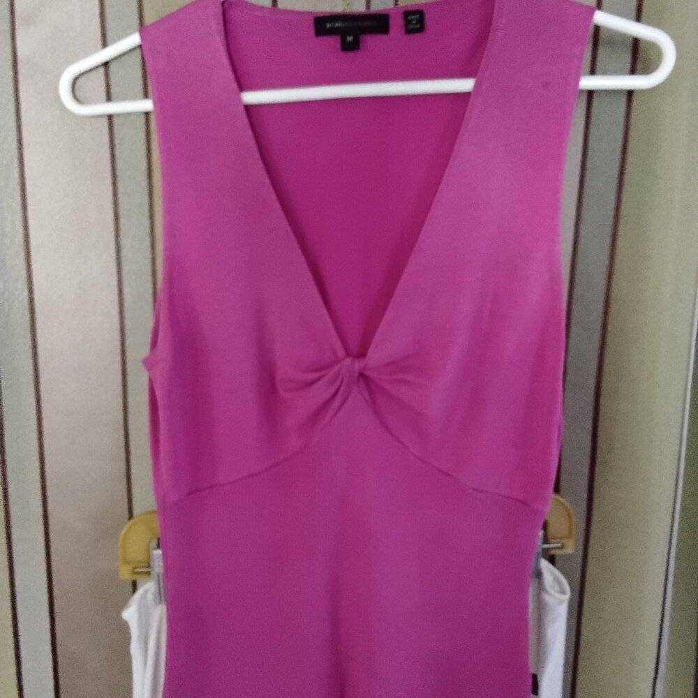 Pink sleeveless knit top, size M